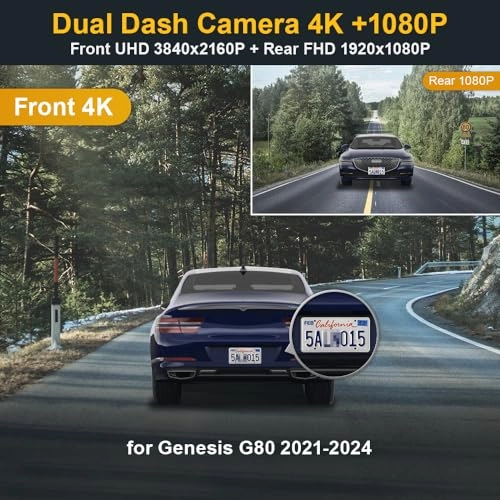 4K Front and Rear Dash Cam - 2160P+1080P