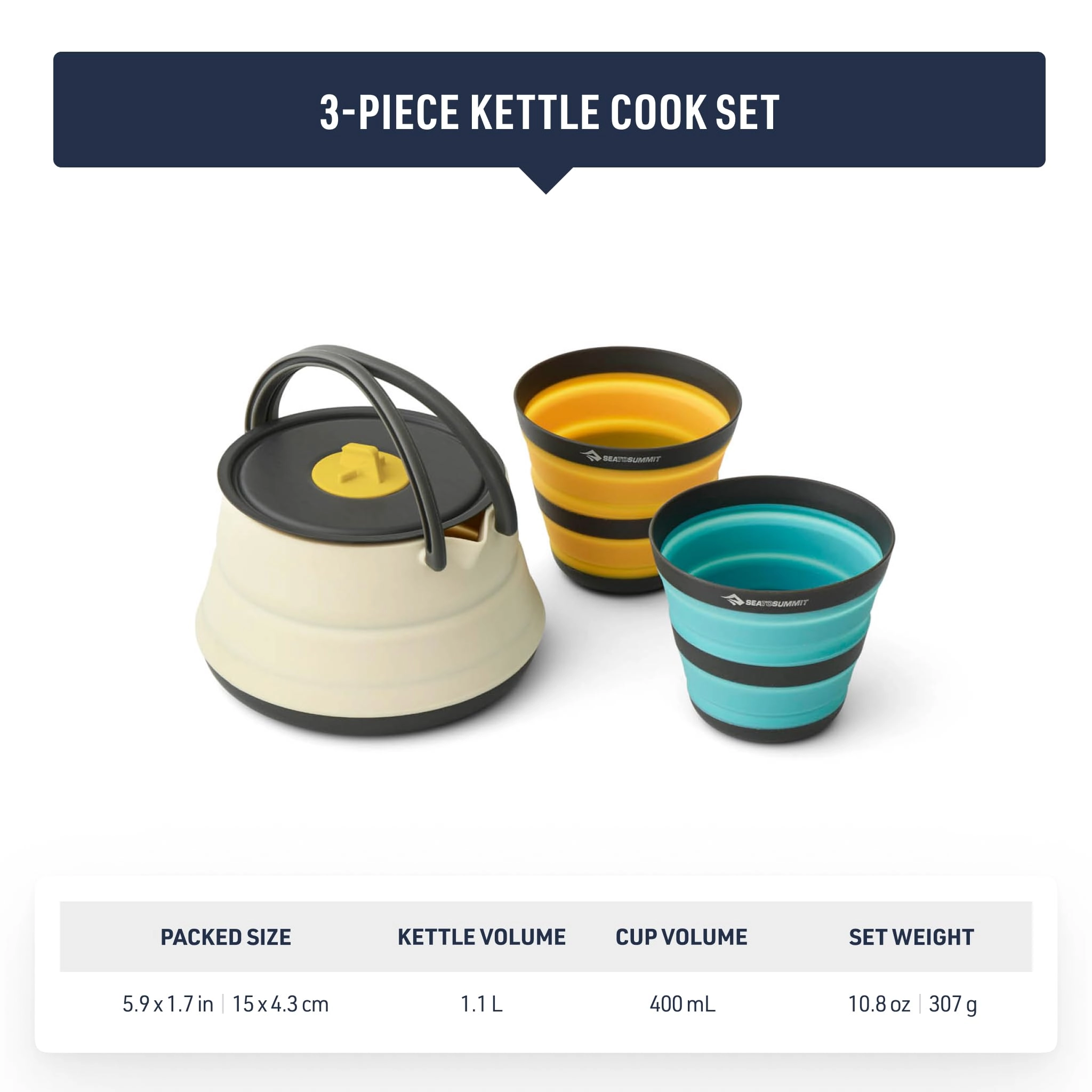 Frontier Ultralight Collapsible Kettle Cook Set - 3 1.3 liter