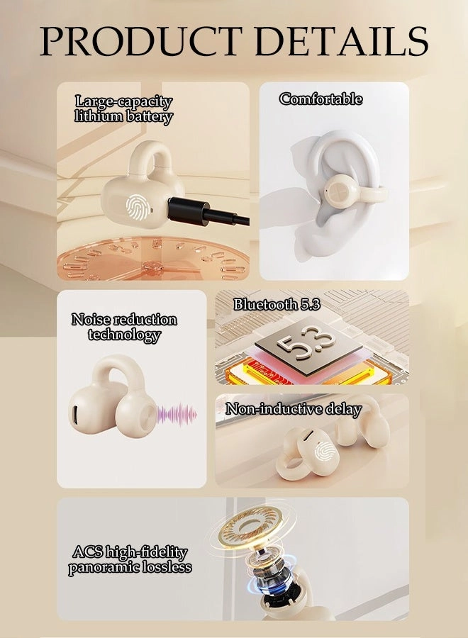 Clip On Bluetooth Earphones Wireless Earbud