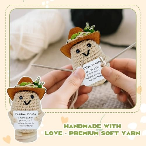 Potato Crochet Doll - 8cm Handmade Cowboy Hat Ages 8+