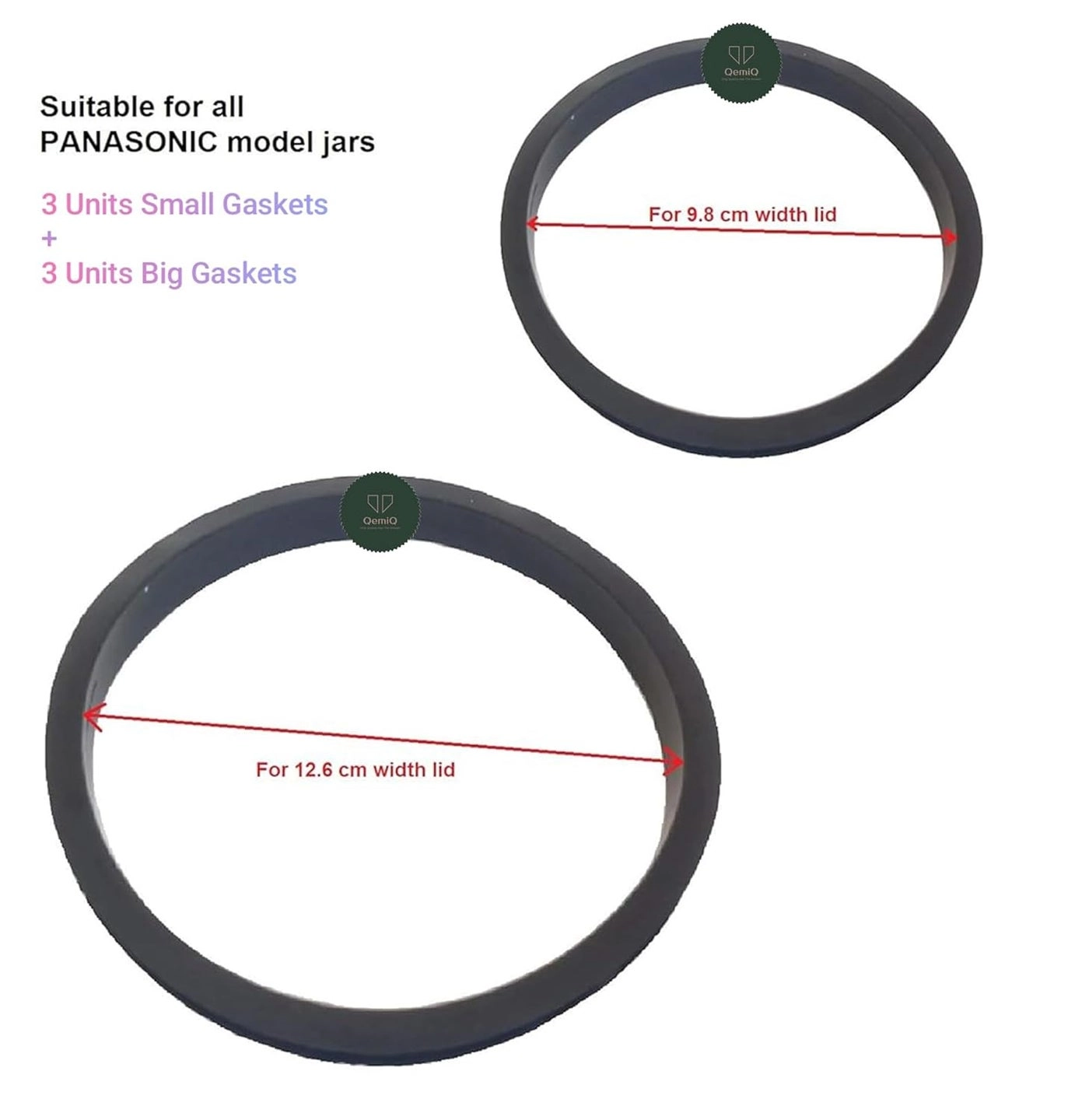 Jar gaskets - 3 big 126cm 3 small 98cm Rubber