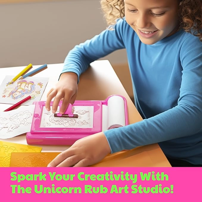 KidzMaker Unicorn Rub Art Studio Craft Kit - 4+ years 11 pcs