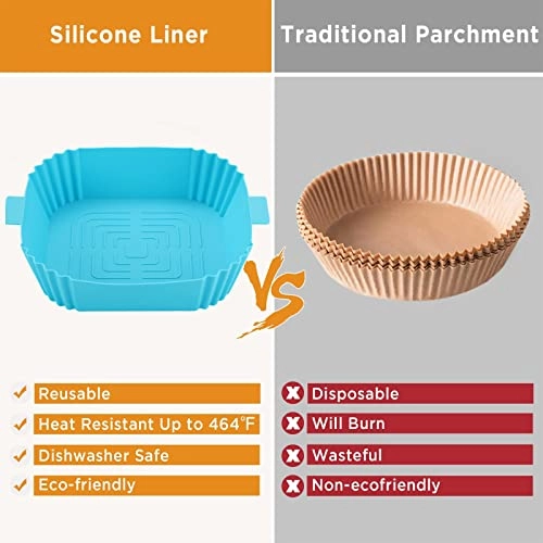 Air Fryer Silicone Pot Square Liners - 2 Cups