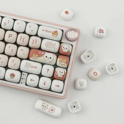 Pink Dessert Cat Keycaps - 1.0 Count