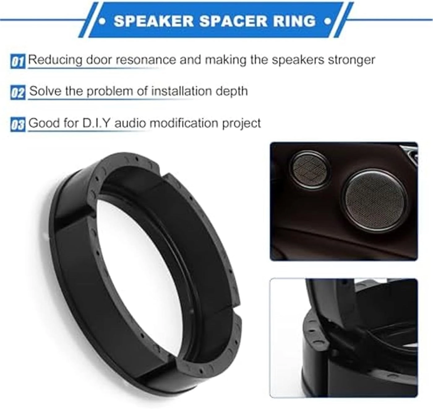 Speaker Spacer Ring Adapter - Jetta 1999-2019 Passat 1999-2018 Bora 1999-2005 Golf 1999-2019 Beetle 1999-2017