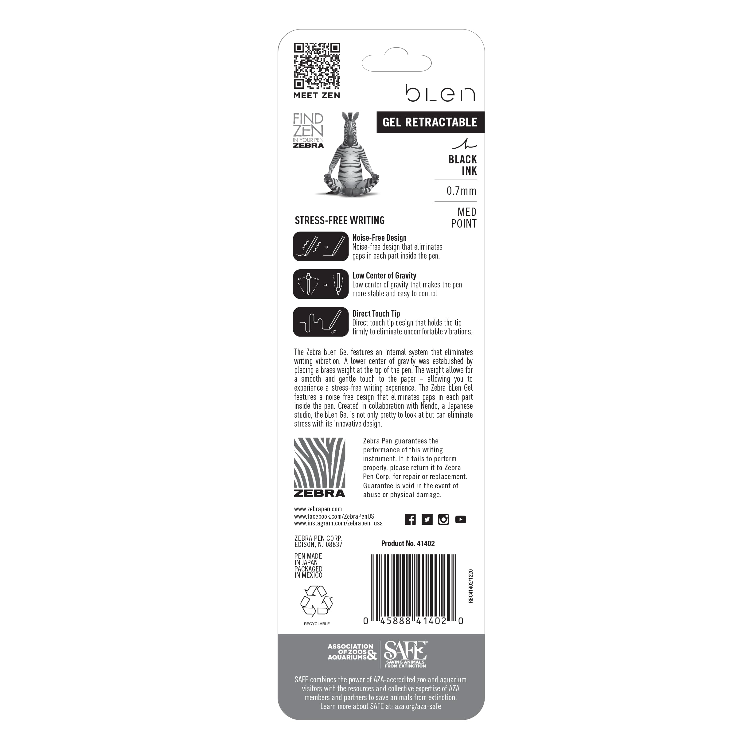 bLen Retractable Gel Pen - 2-Count 0.7mm