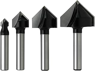 ALIGN CARBIDE V Groove Router Bits - 4-Piece 1/4 Inch Shank