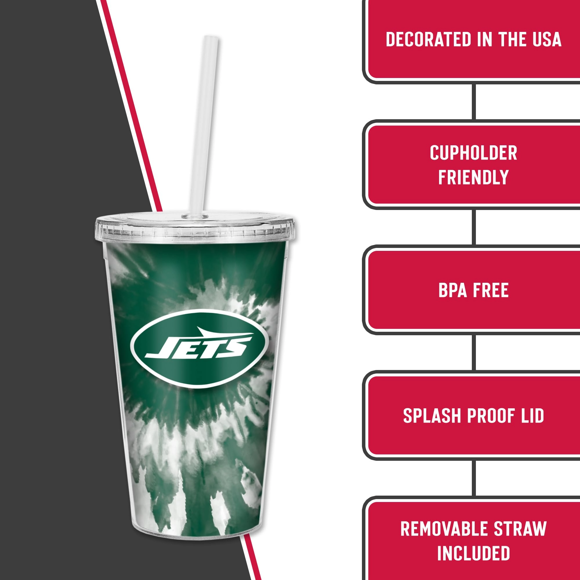 NFL Football Metallic Tie Dye Tumbler - 473ml