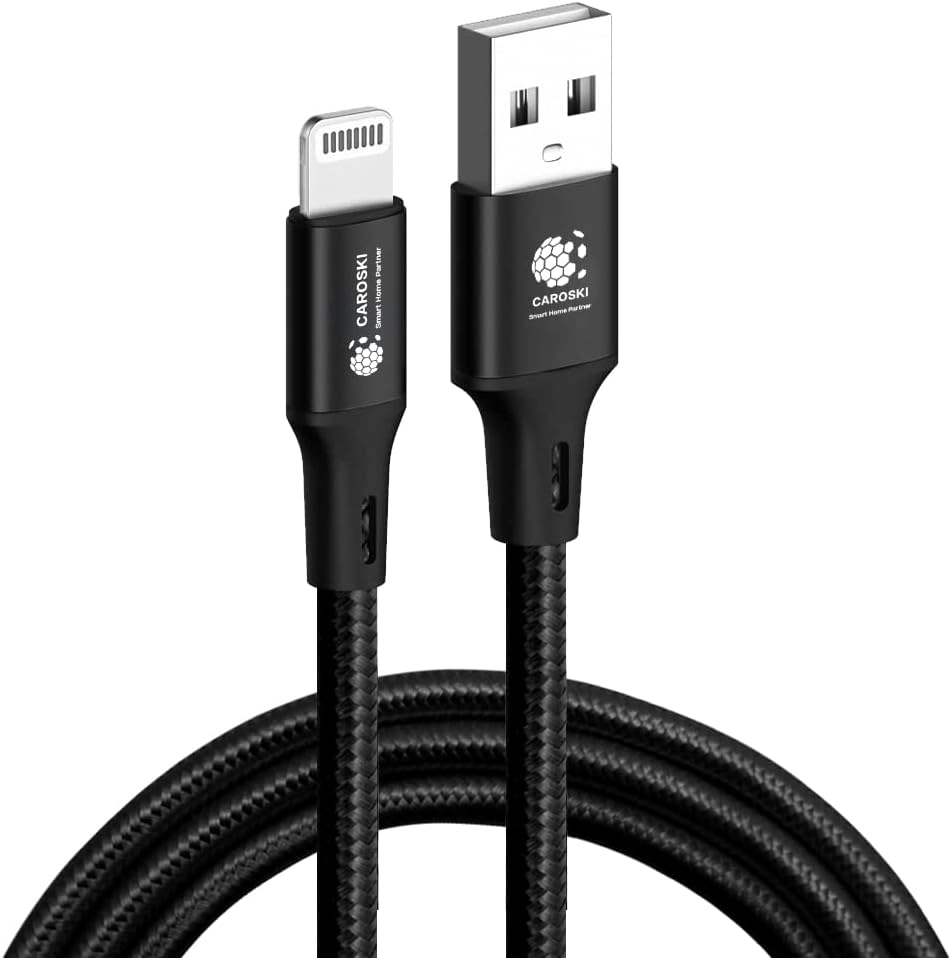 CAROSKI iPhone Charger Cable USB A to Lightning Nylon braided 1.2m