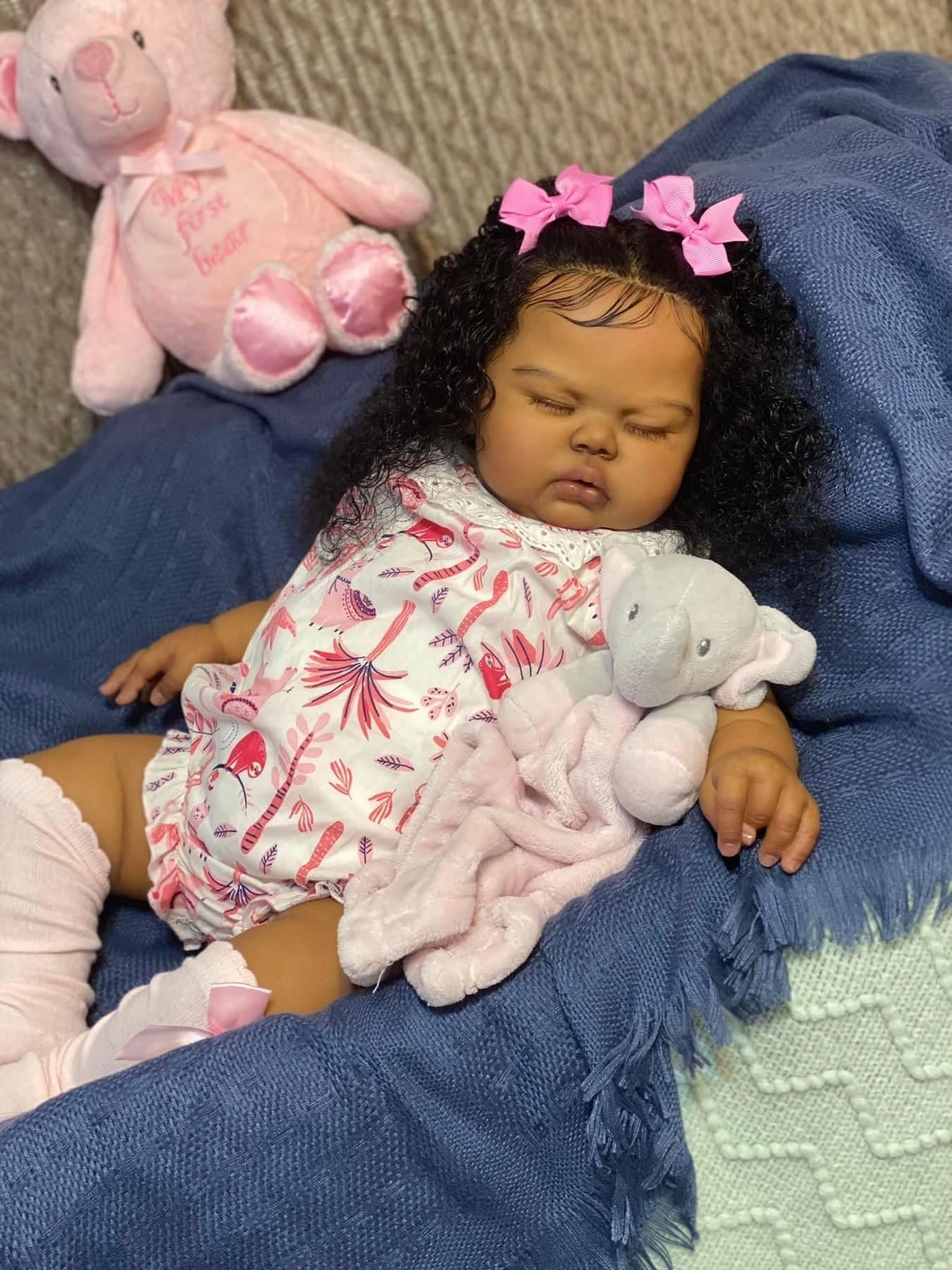 Reborn Baby Doll - 19 in Silicone Girl African American