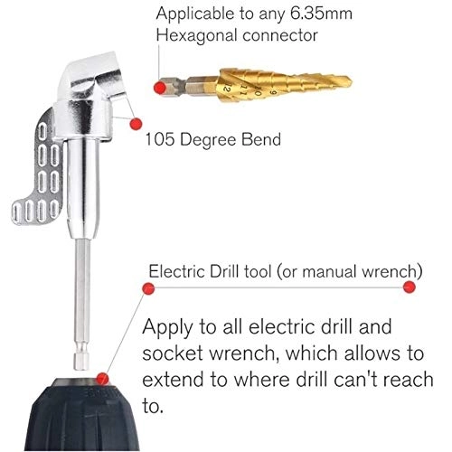 Right Angle Extension - 1/4" Hex Shank 30cm Flexible Shaft