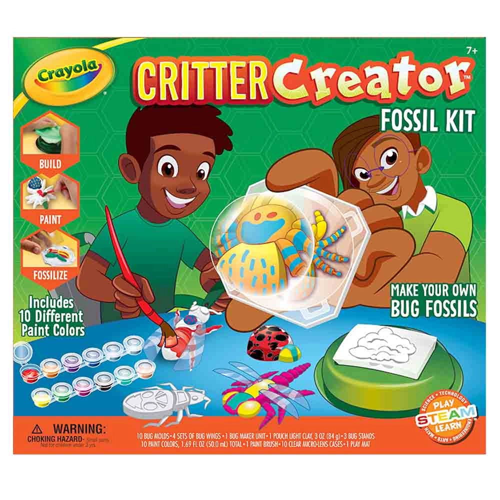 Crayola Critter Creator - Metallic Clay Art Fossil Kit with Paint