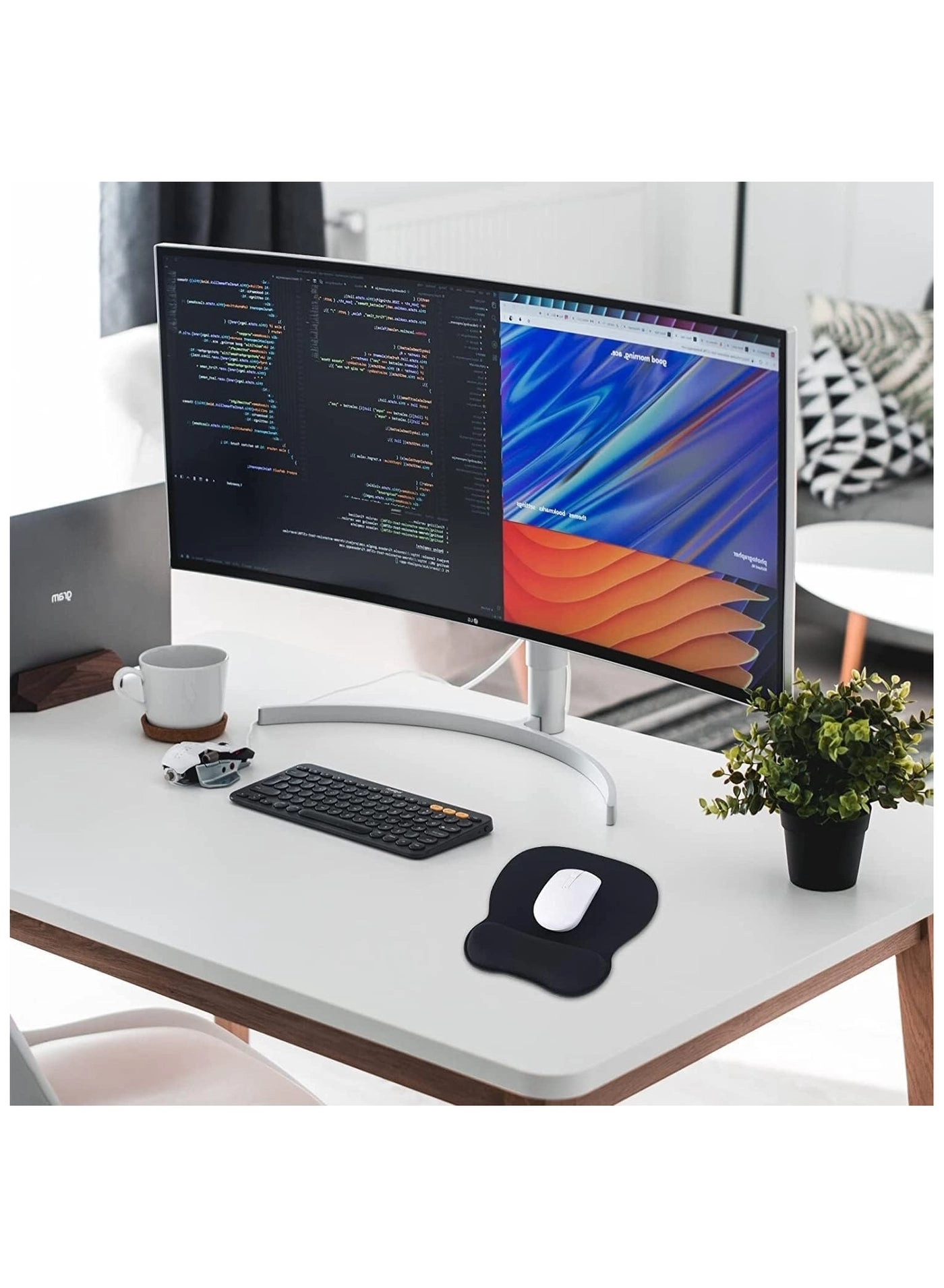 Lycra Ergonomic Mouse Pad - 23.8x20.57 cm