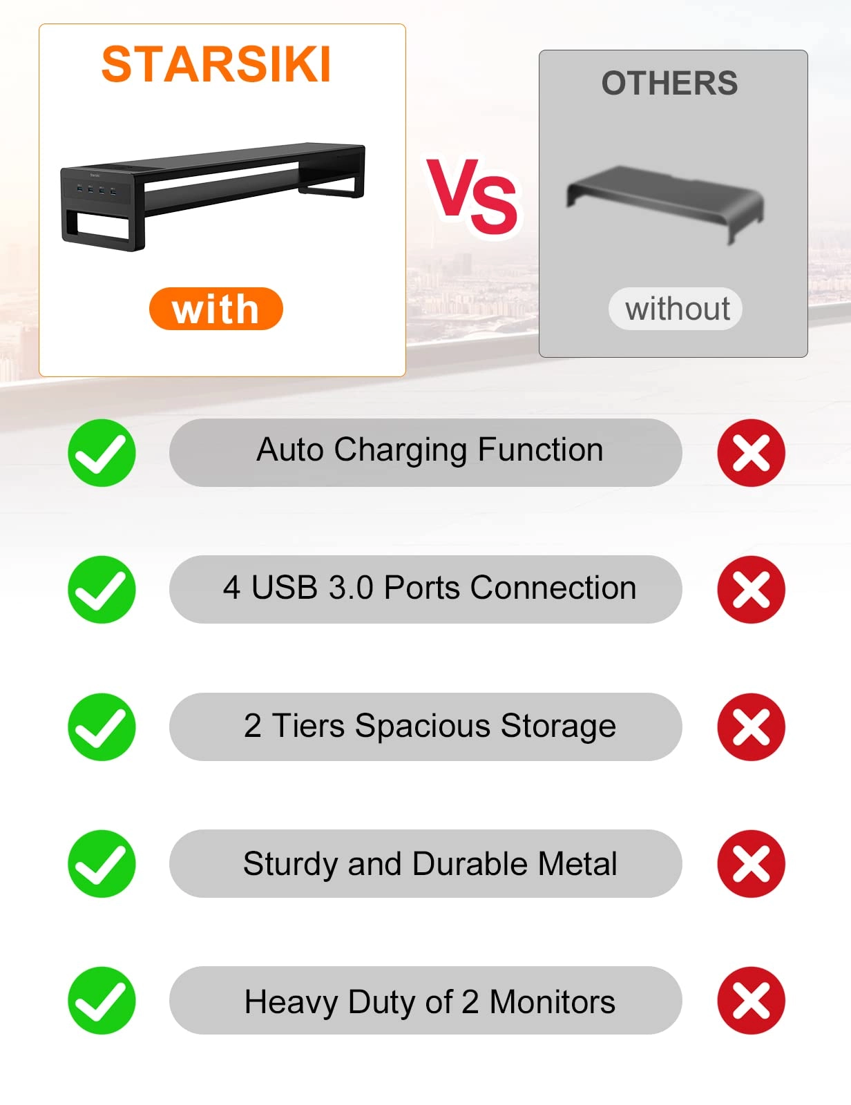 Dual Monitor Stand - 27 inch