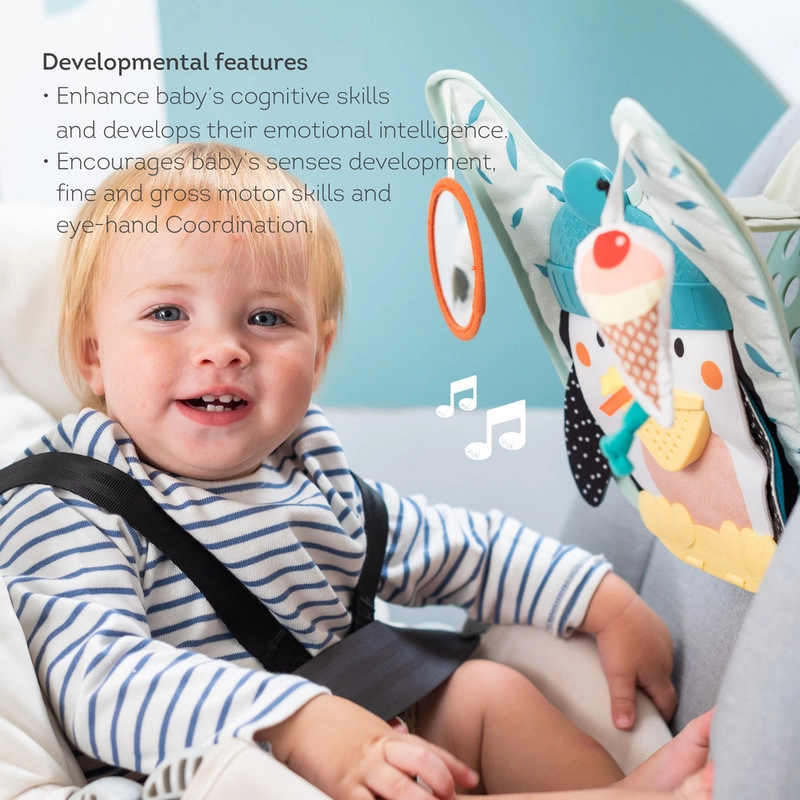 Penguin Play & Kick Car Toy - Developmental Travel Activity Center Music & Light