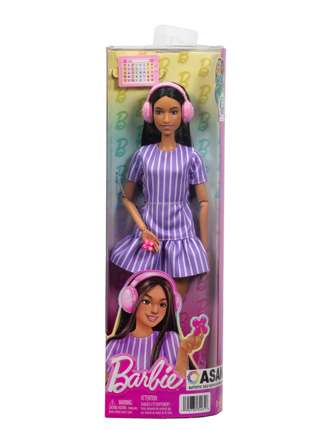 Barbie Fashionistas - Autistic Doll Purple Striped Dress