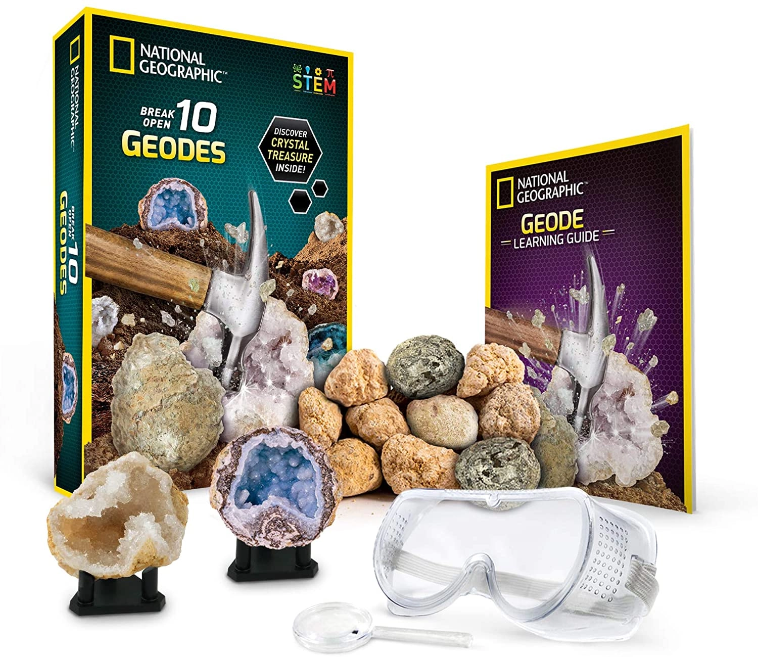National Geographic Break Open Geodes Kit - 10 pieces Geology