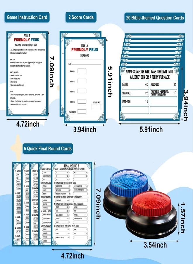 Family Friendly Feud Card Game - 2 Answer Buzzers Trivia