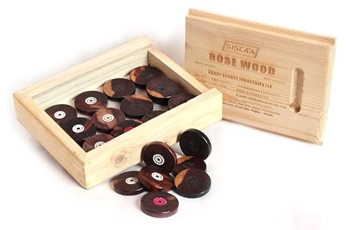 SISCAA Carrom Coin - 24 Coins Rosewood