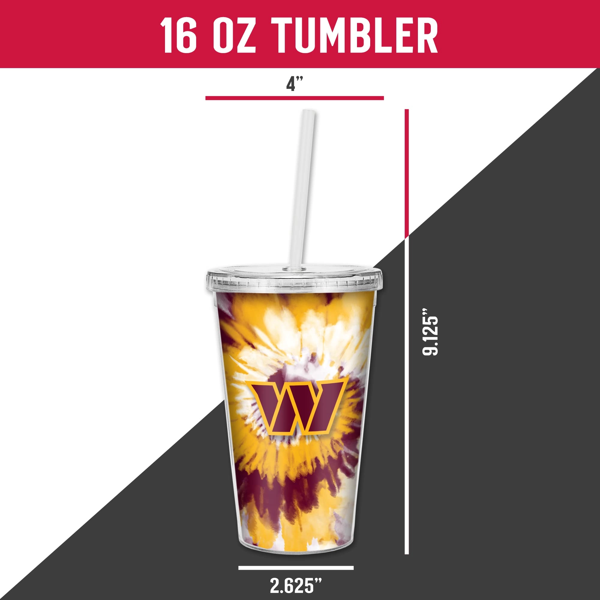 NFL Football Metallic Tie Dye Tumbler - 473ml