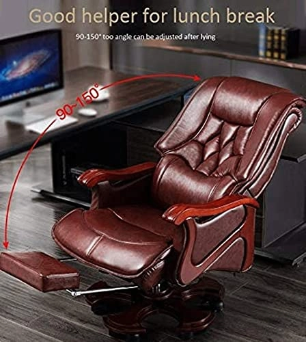 Desk Chair - PU Leather Brown High Back