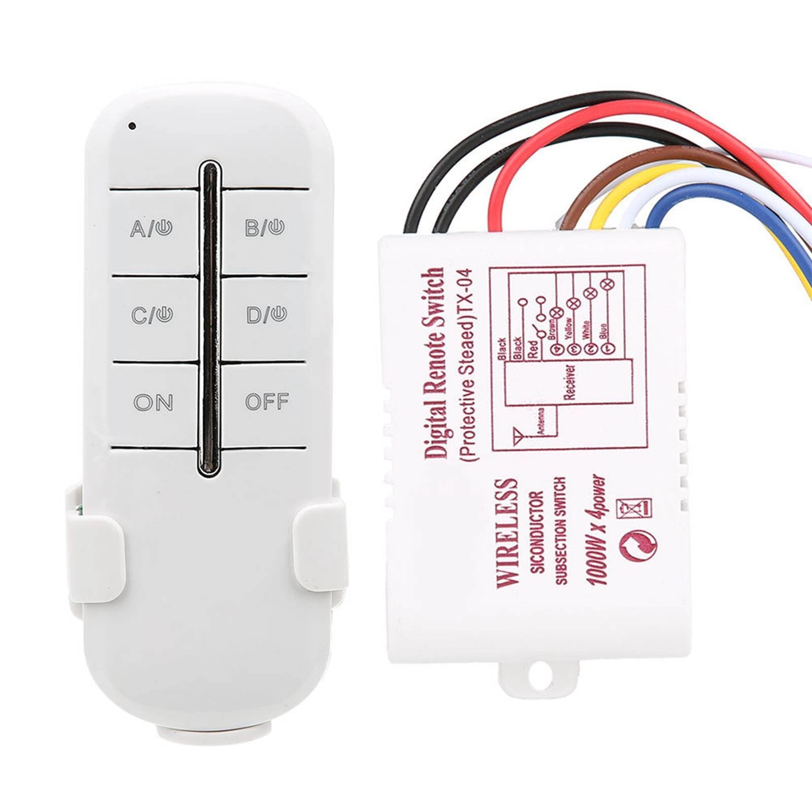 Fafeicy Wireless Remote Control Switch - AC180-240V 1/2/3/4 Way 1000W