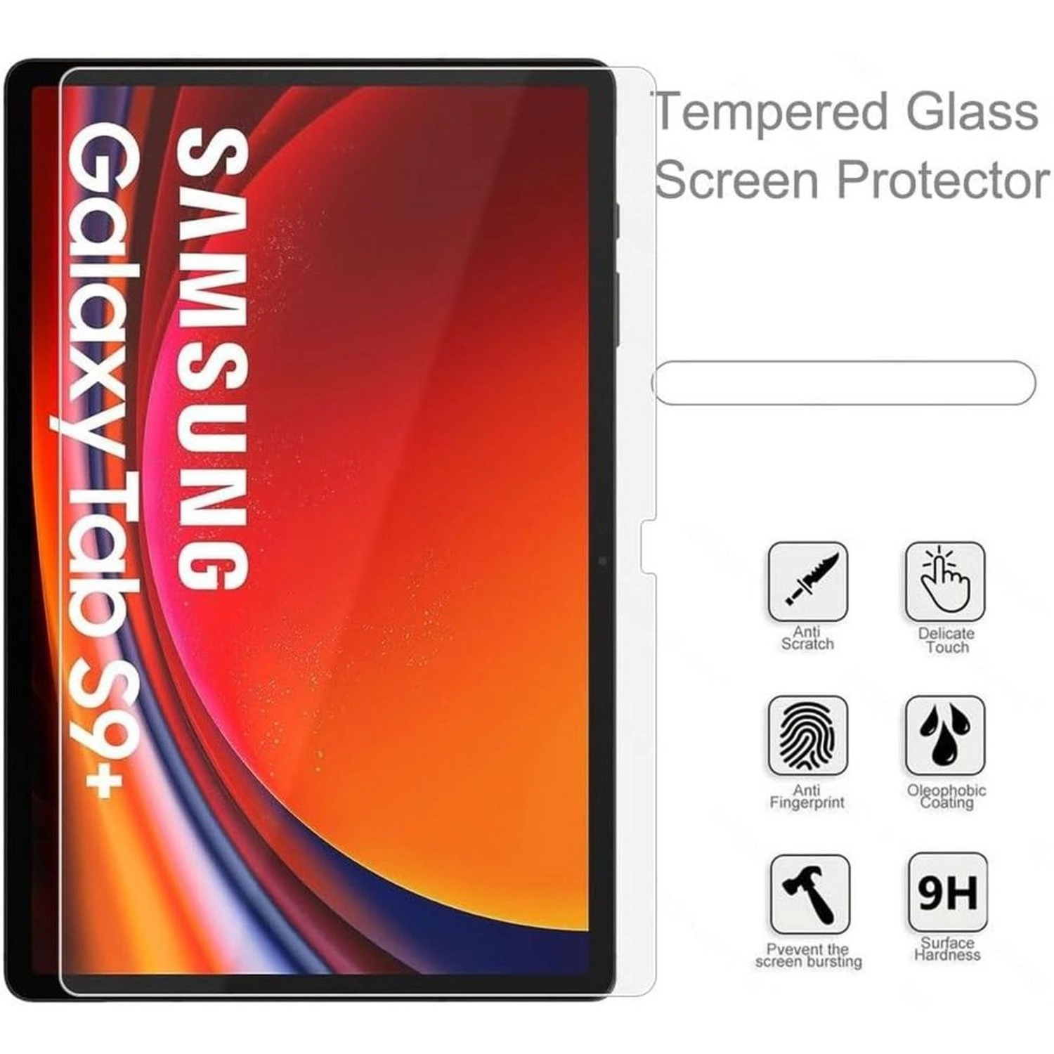 Clear Tempered Glass Screen Protector for Galaxy S8 Plus / Galaxy S9 Plus