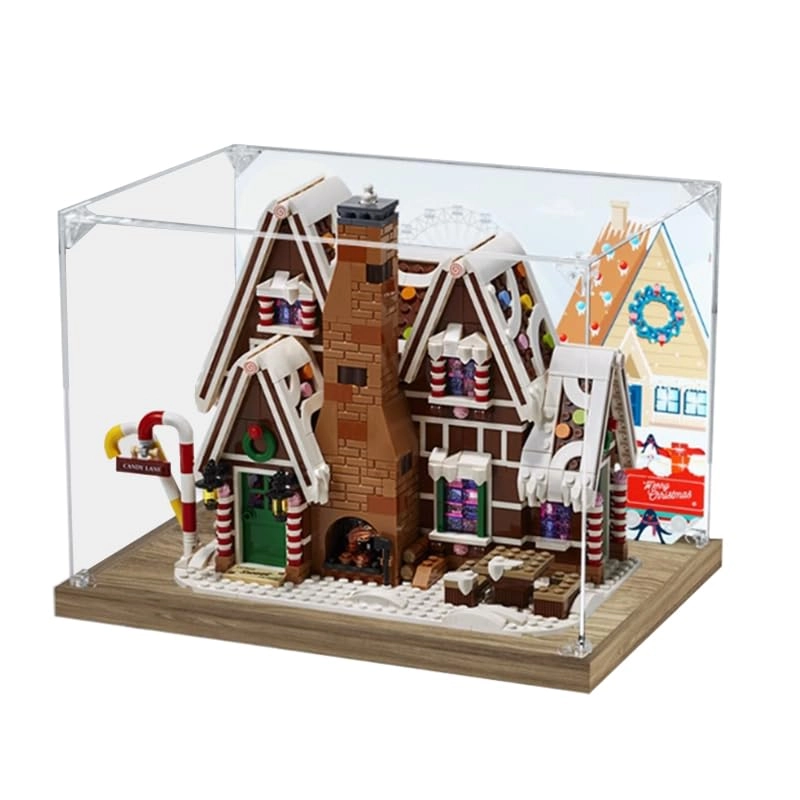 Display Case for Lego Creator Expert 10267 - 35x25x25cm Wood Bottom+backgrond1