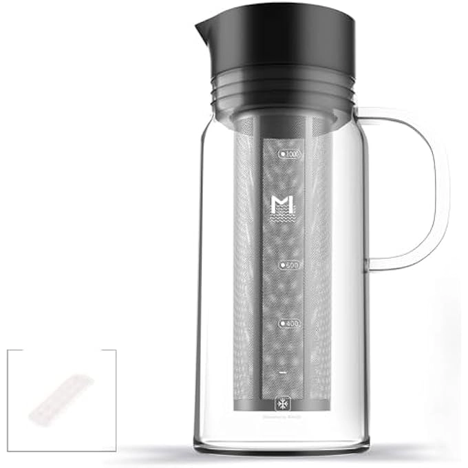 Cold Brew Coffee Maker - 12L Glass Dual Stainless Steel Mesh Removable Filter