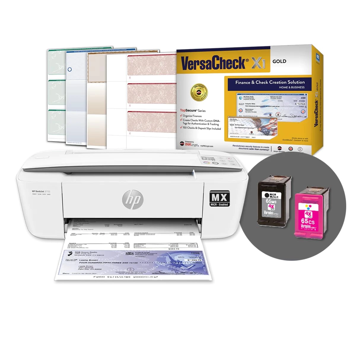 VersaCheck DeskJet MX + X1 Gold + Blank Check Paper Starter Pack