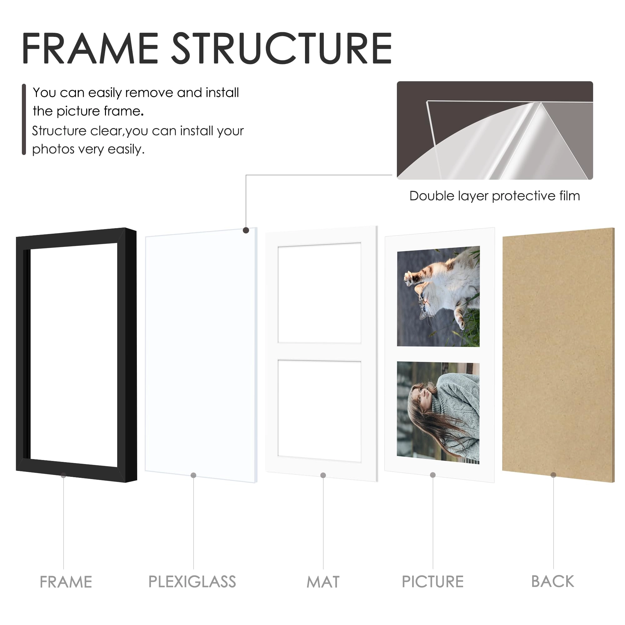 Double Picture Frame - 8x10 Two 4x6