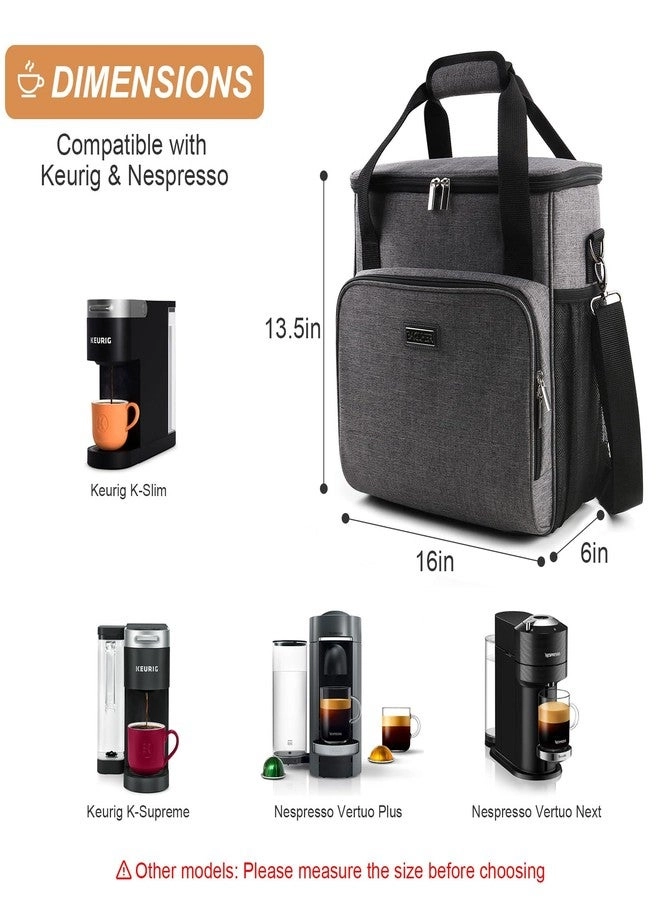 Coffee Maker Travel Bag - Compatible with Keurig K-Slim K-Supreme Grey