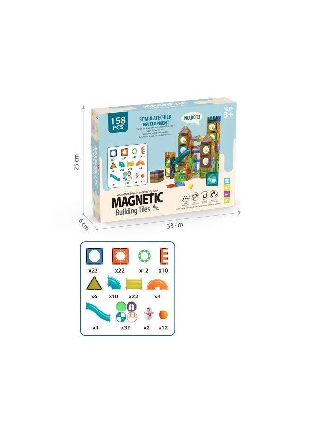 Magnetic Building Tiles Track Set - 158 pcs
