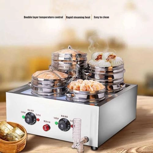 Electric 4000W Restaurant Food Steamer - 4 holes