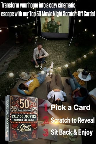 Top 50 Movie Night Scratch Off Cards - English Adult