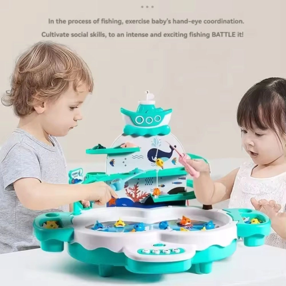 Whale Slide & Fishing Game Playset - Green Waterproof Suitable for 3 years & above