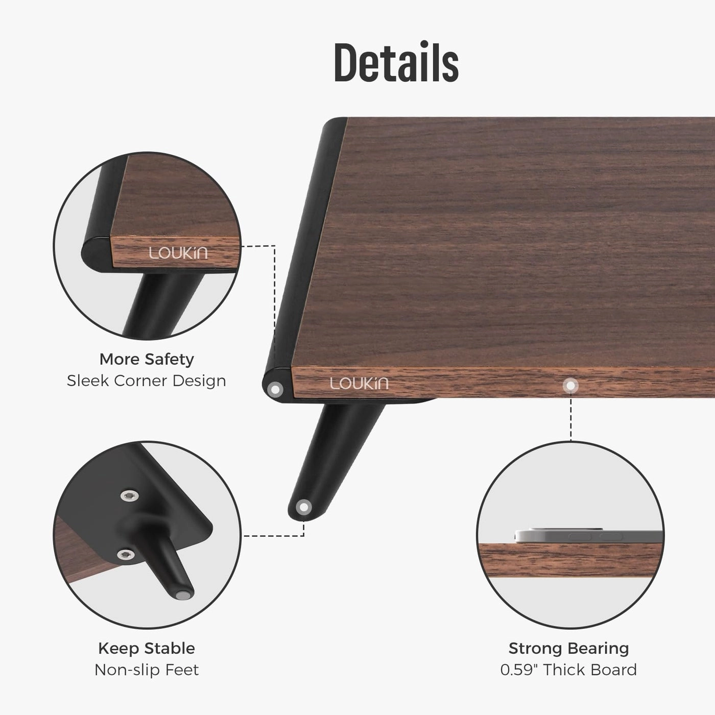 Monitor Stand Riser - 22.4" x 8.3" Natural Wood