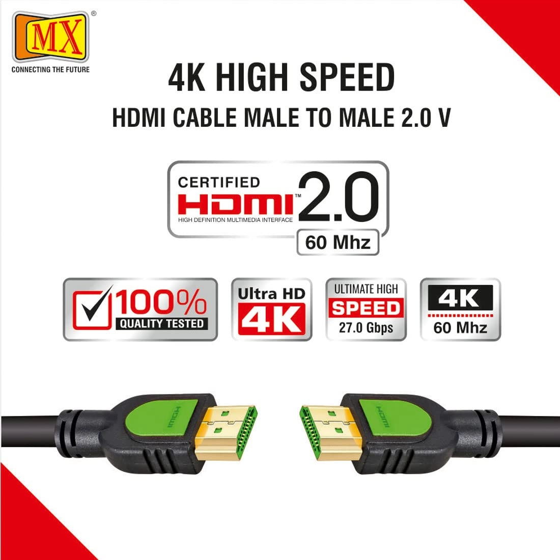 Male Cord 2.0 V 19pin High Speed Cable - 15m with Ethernet