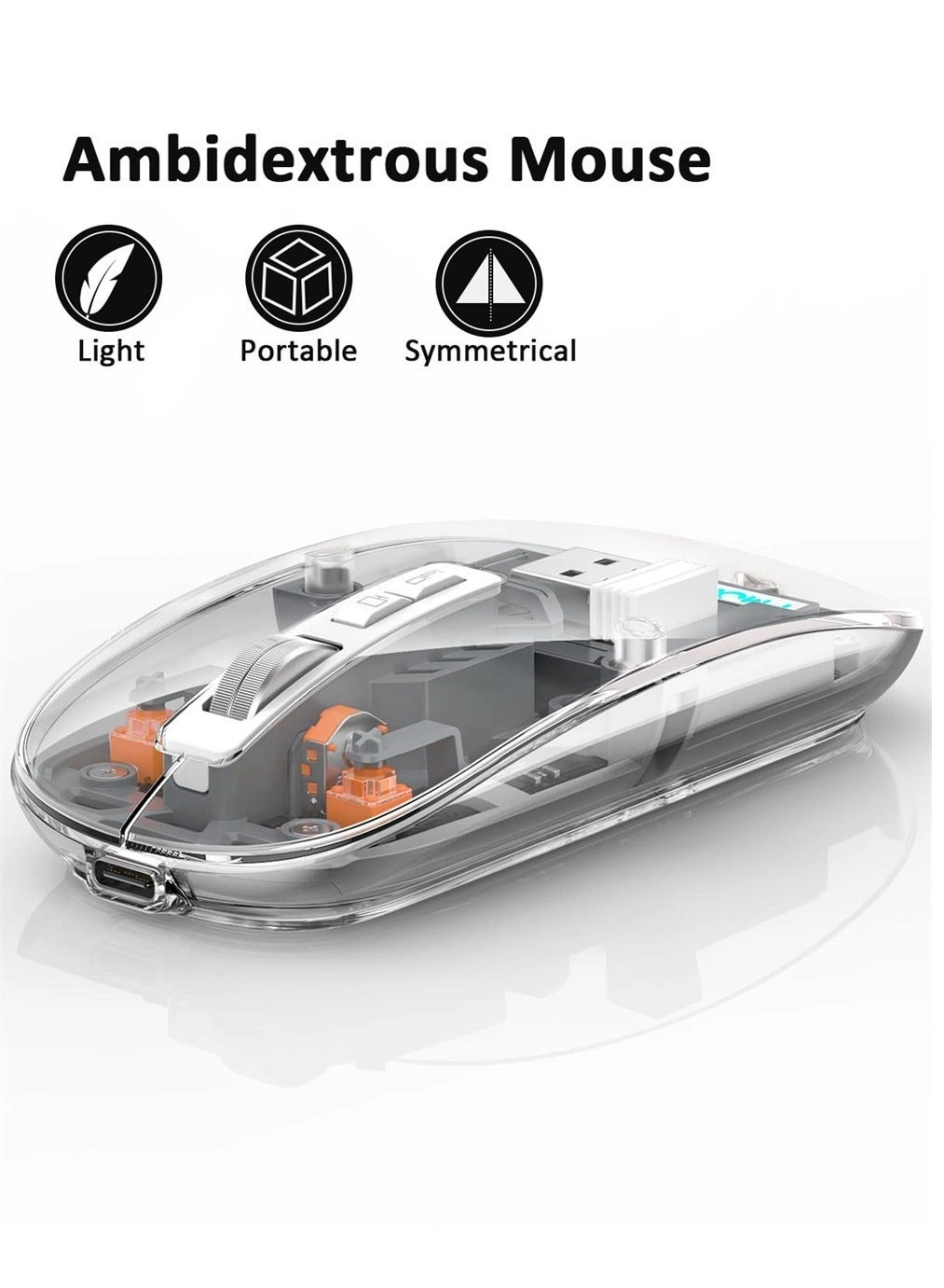 LED Rechargeable Slim Silent Mouse - Wireless