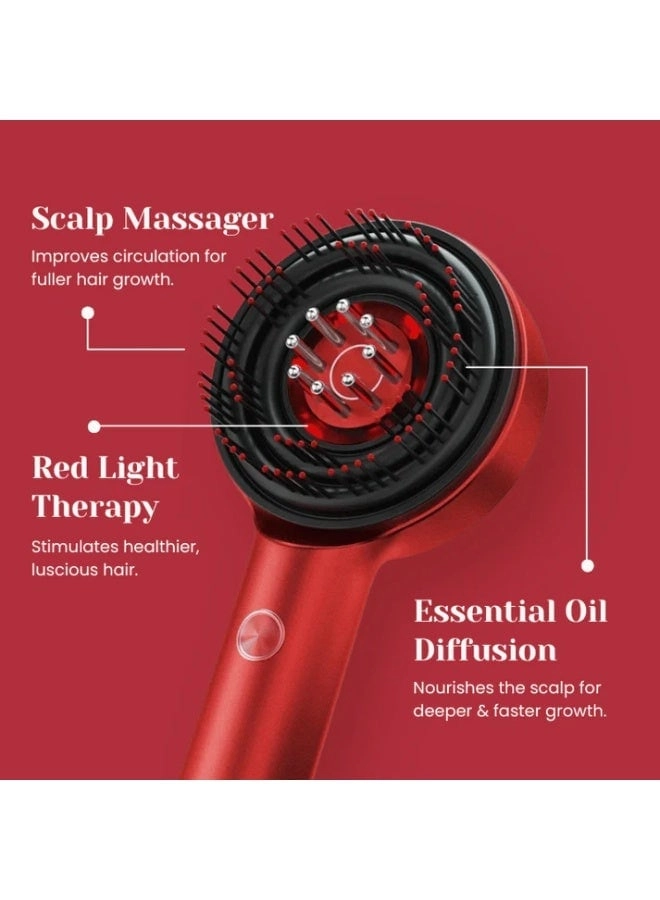 2-in-1 Electric Scalp Massager - Red Light Therapy Waterproof Portable