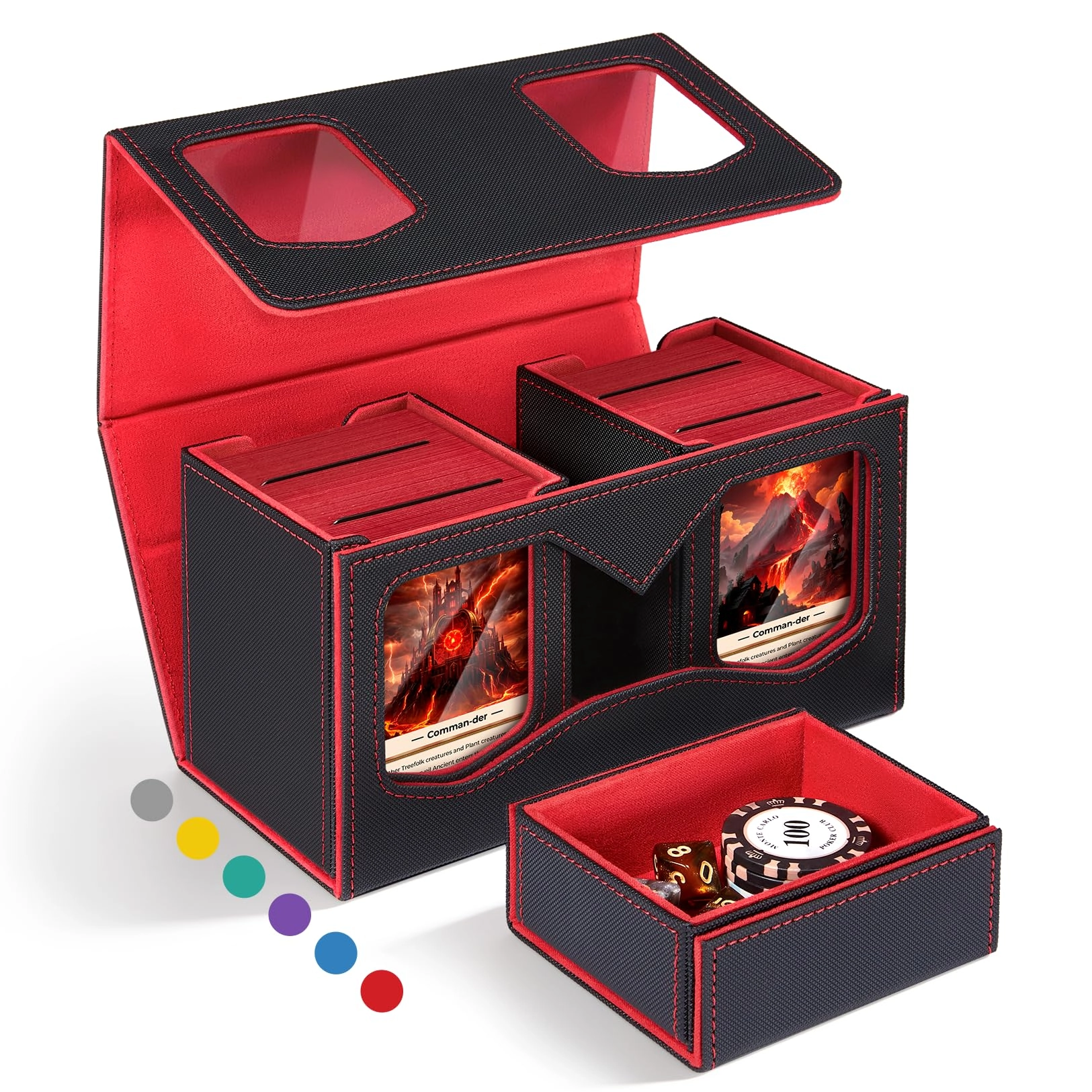Fabmaker Deck Box - 2 Pack Red 260+ cards