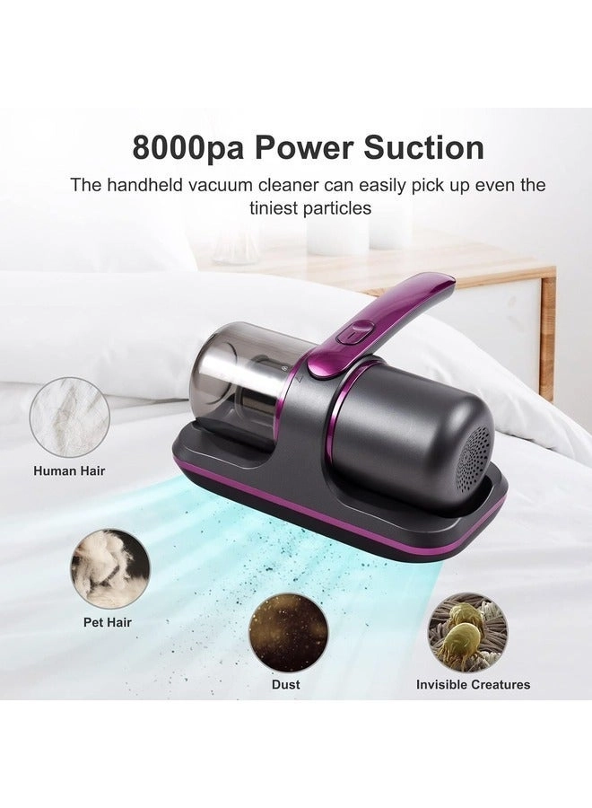 Compact Mattress Vacuum Cleaner - 100W 8000Pa UV Light