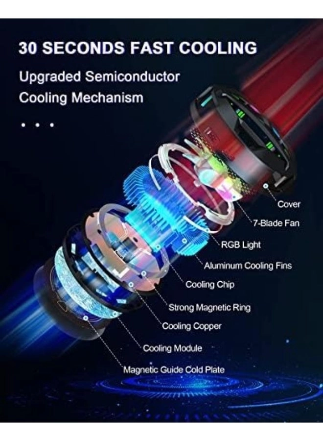 Steam Deck Fan Cooler - 7 Inch Fan LED Temp Display Dual-Speed