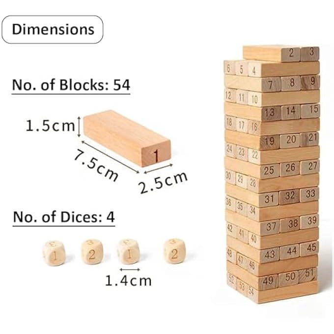 Tumble Tower - Kids and Adults 54 pieces