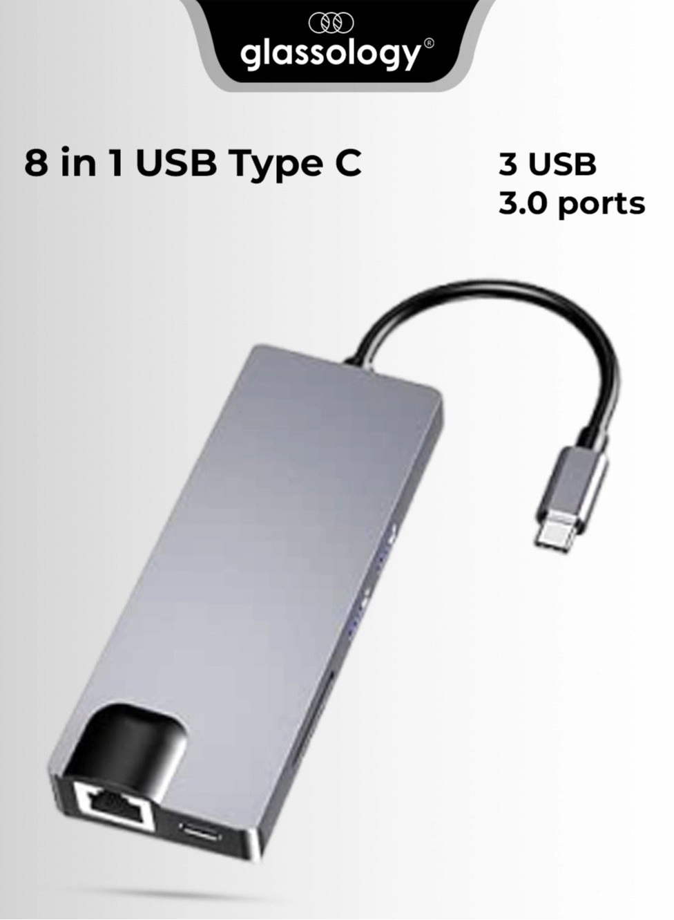 glassology GTSTEVE8IN1 - 8 in 1 4K HDMI Gigabit Ethernet