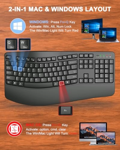 Ergonomic Wireless Keyboard - Wireless