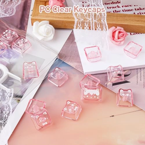 21 Keys Crystal Jelly Transparent Keycaps - QWERTY Bluetooth, USB-C
