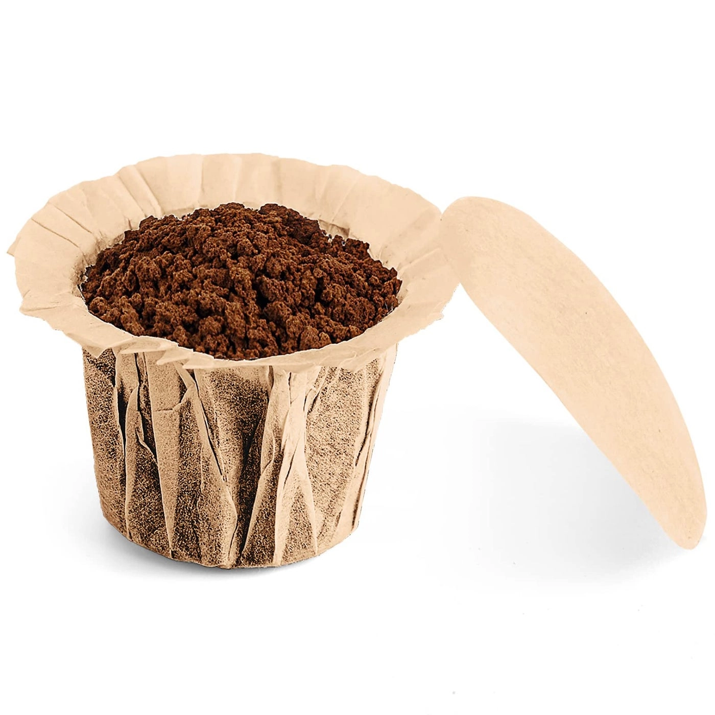 K Cup Disposable Paper Filters - Unbleached With Lid