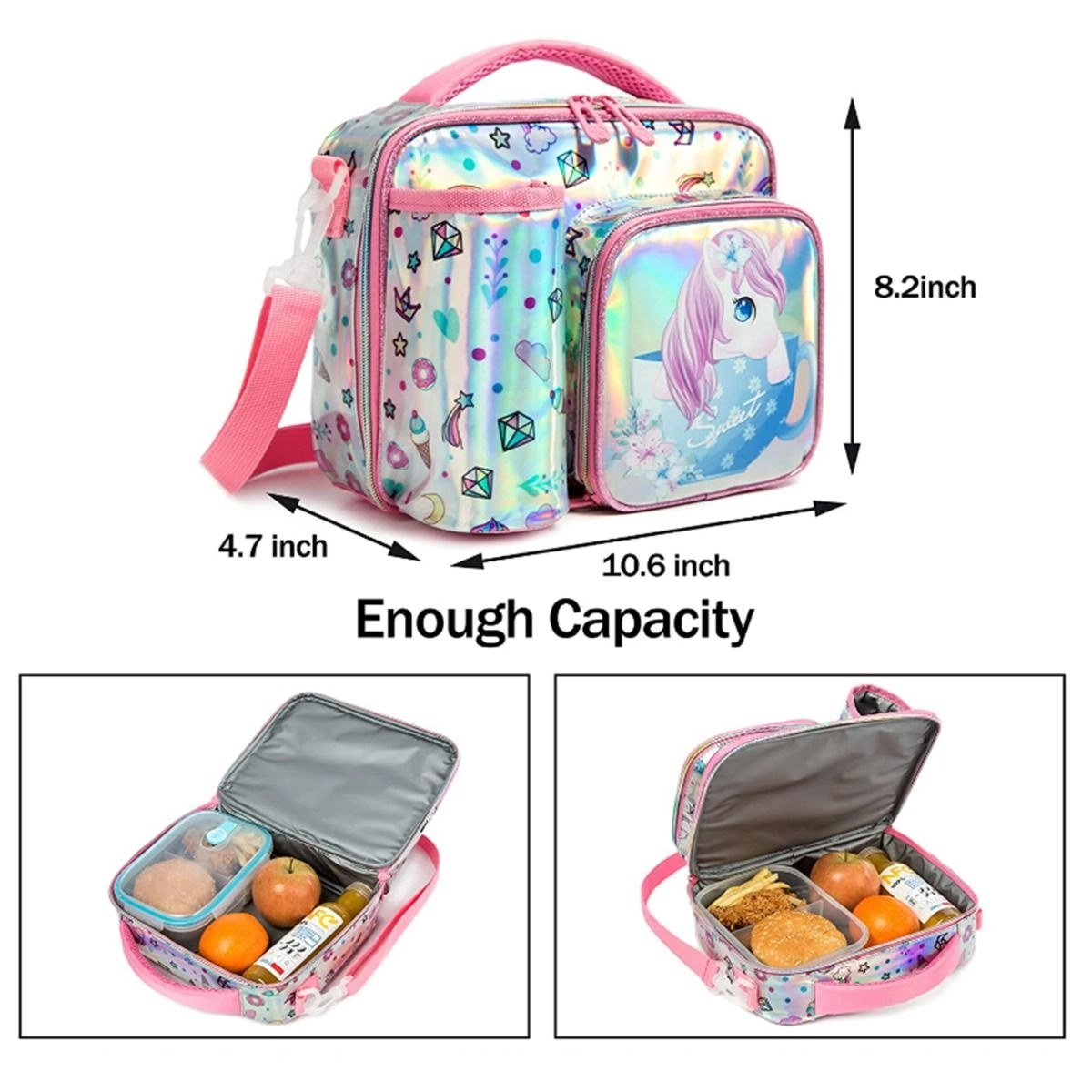 Bento Lunch Bag - Unicorn Pink 7L