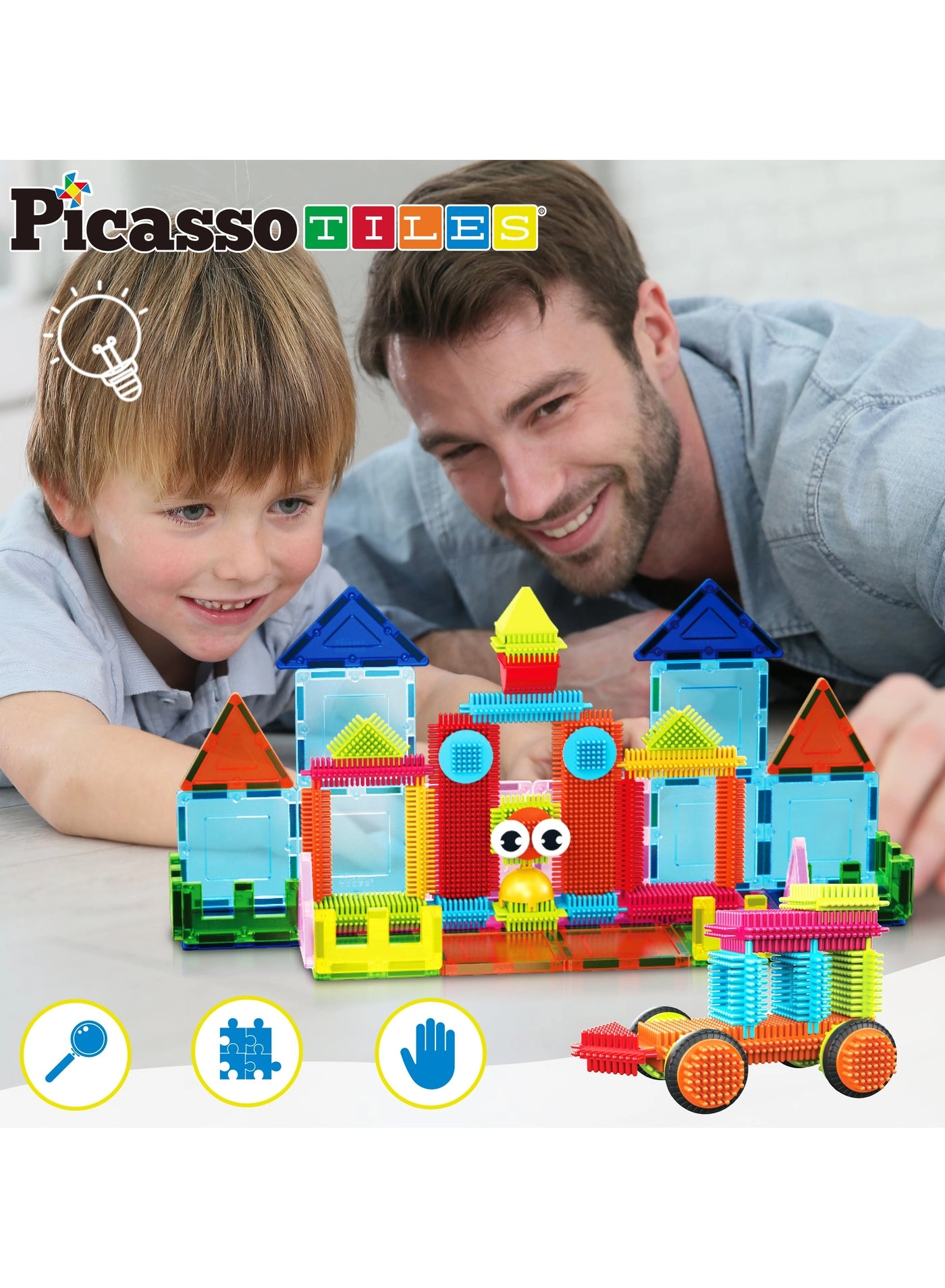 Magnetic Tiles and Soft Hedgehog Building Block Set - 75 pcs